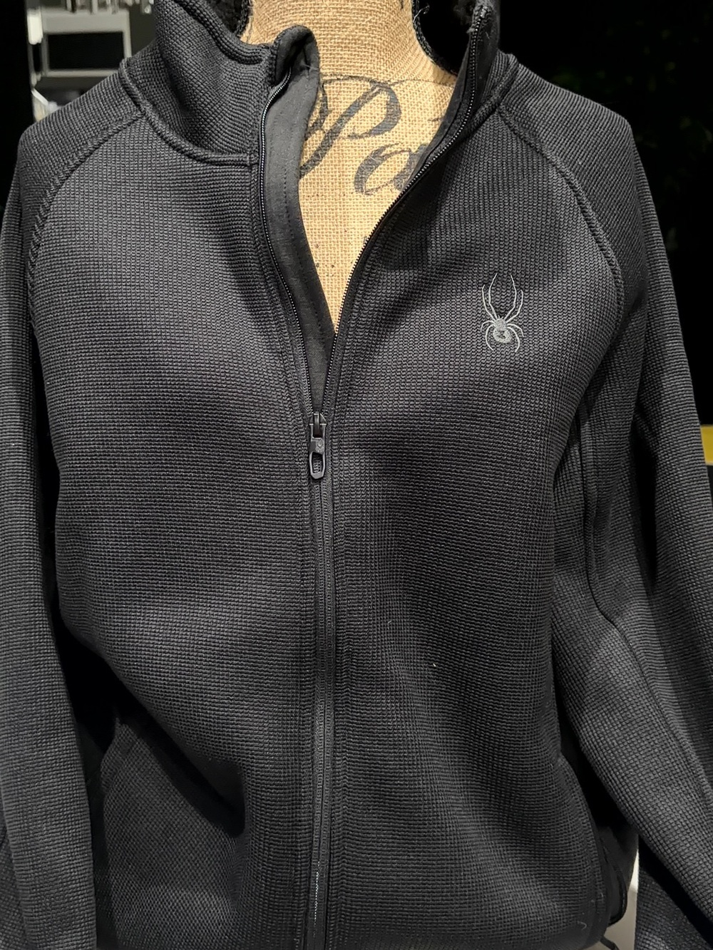 Spyder Black Textured Full-Zip Jacket